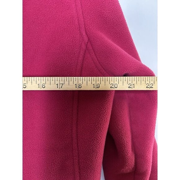 Lands End Fleece Lined Toogle Jacket Zipper Hood Pink Winter Size Medium - Picture 8 of 11